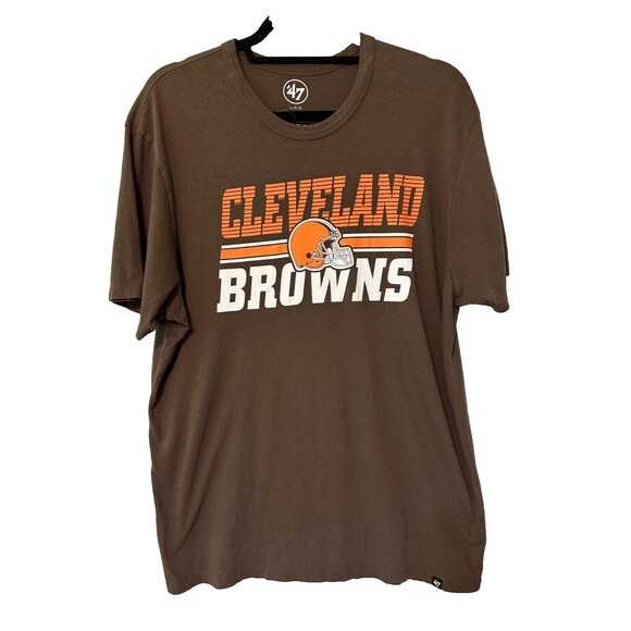 Cleveland Browns ‘47 Brand Mens Size Large Brown T-Shirt - Picture 1 of 7